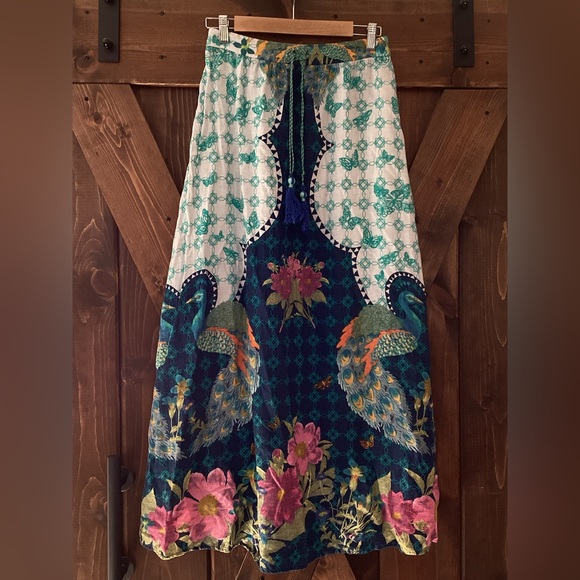 FARM Rio Dresses & Skirts - FARM Rio Blue Green Maxi A-Line Skirt Size P